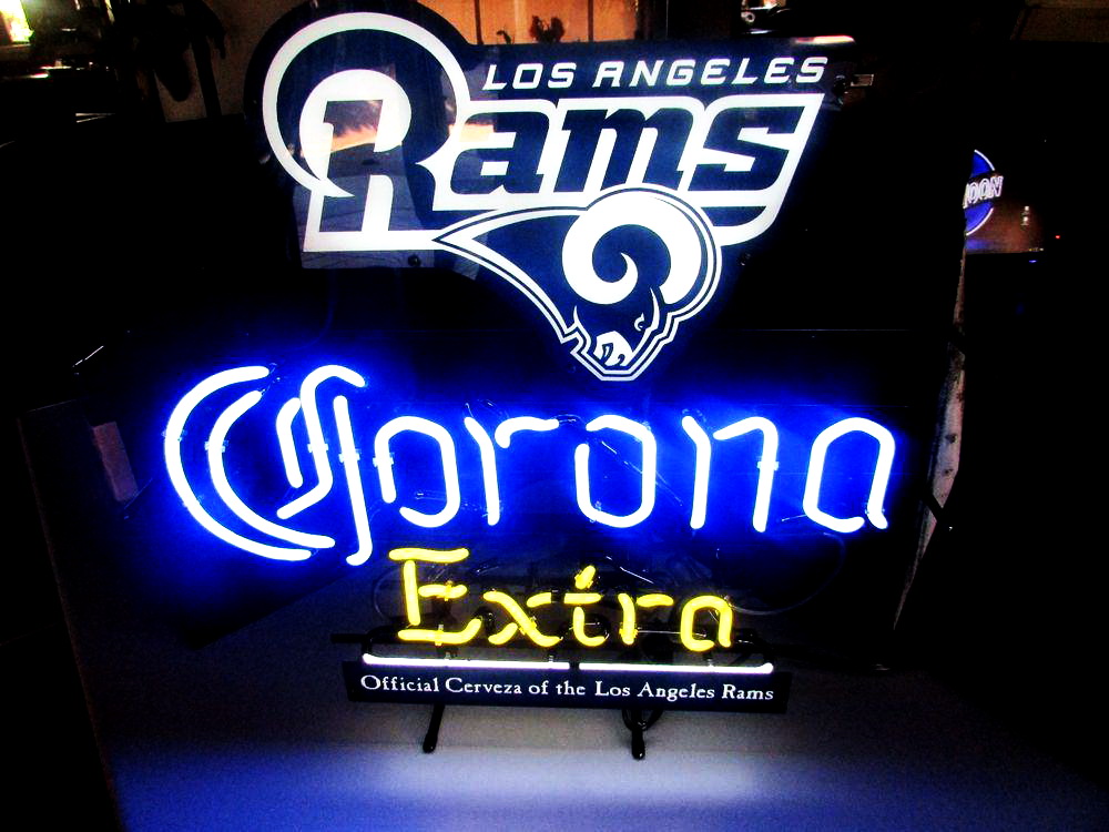 Corona Extra Los Angeles Rams Neon Sign